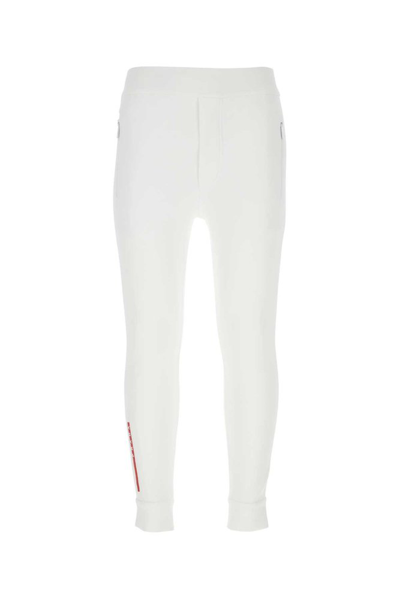 Prada Logo Detailed Straight Leg Joggers In White