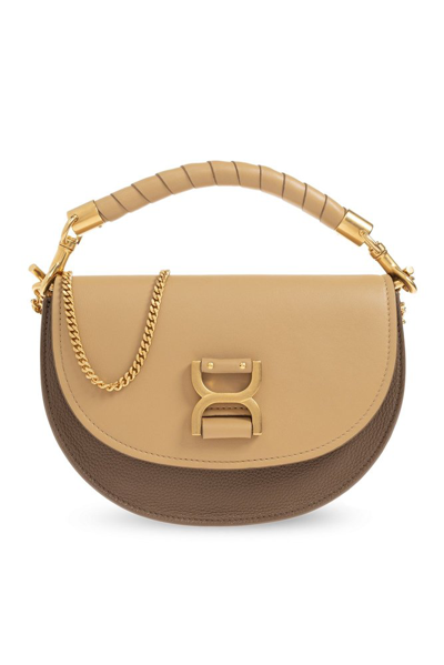 Chloé Marcie Chain Shoulder Bag In Beige