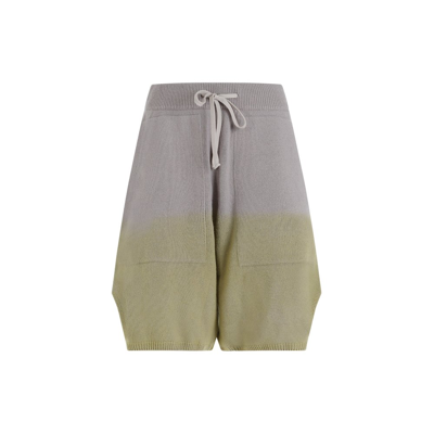 Moncler X Rick Owens Loose Fit Cashmere Shorts In Green