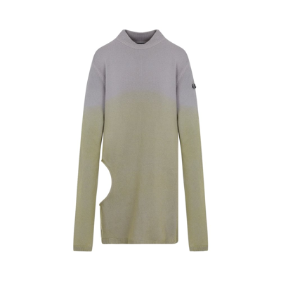 Moncler X Rick Owens Subhuman Cut Out Cashmere Sweater In Grey