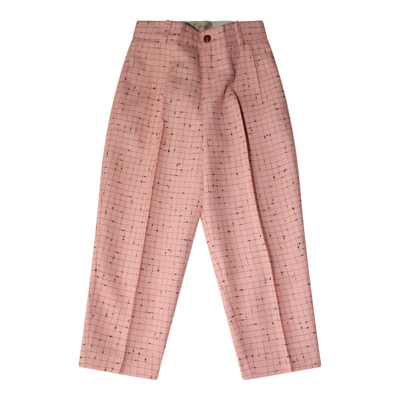Gucci Kids Checked Tapered Trousers In Pink
