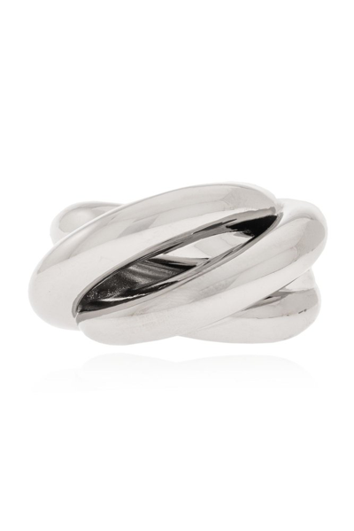 Balenciaga Twist Detailed Ring In Silver