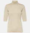 Max Mara Cecina Virgin Wool Turtleneck Sweater In Beige