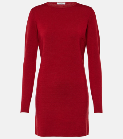 Max Mara Eridani Wool Minidress In Red