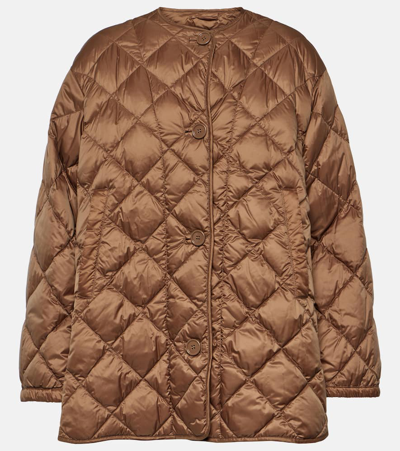 Max Mara The Cube Csoft Quilted Down Jacket In Brown
