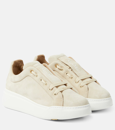 Max Mara Maxi Suede Sneakers In Brown