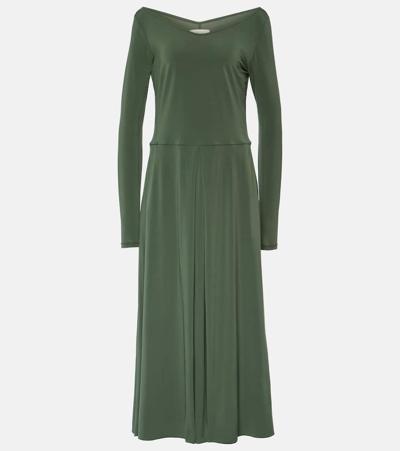 Max Mara Leisure Valido Jersey Maxi Dress In Green