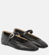 Le Monde Beryl Leather Mary Jane Ballerina Flats In Black