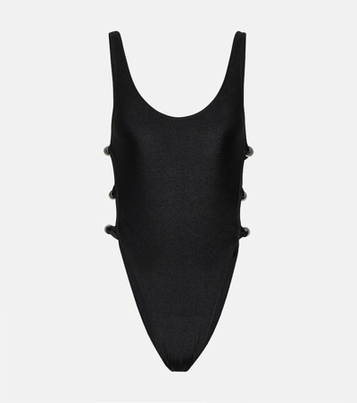 Adriana Degreas Deco Cutout Swimsuit In Black