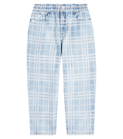 Burberry Kids'  Check Jeans In Blue