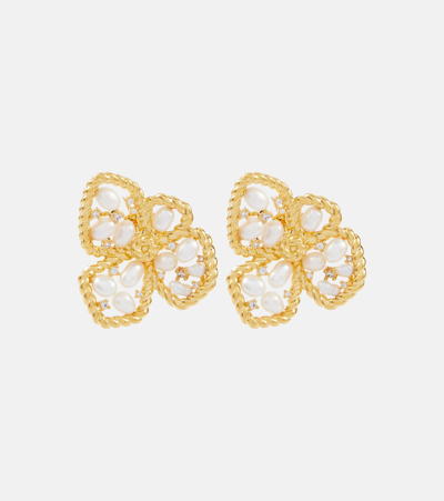 Zimmermann Bloom Embellished Earrings In Gold