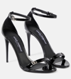 Dolce & Gabbana Black Sandals With Dg Logo Detail In Patent Leather Woman In Black