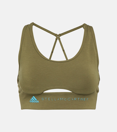 Adidas By Stella Mccartney Truestrength Sports Bra In Focus Olive