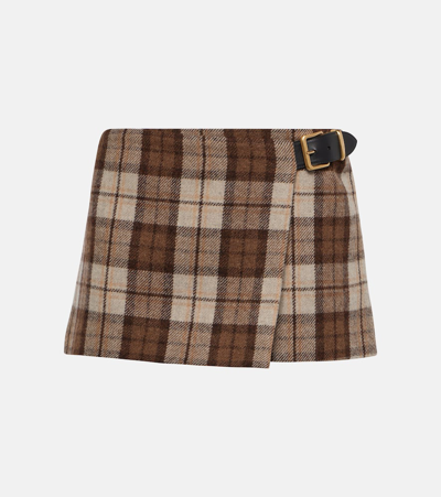 Miu Miu Minirock Aus Einem Wollgemisch In Brown