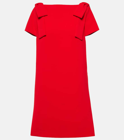 Carolina Herrera Bow-detail Crêpe Minidress In Red