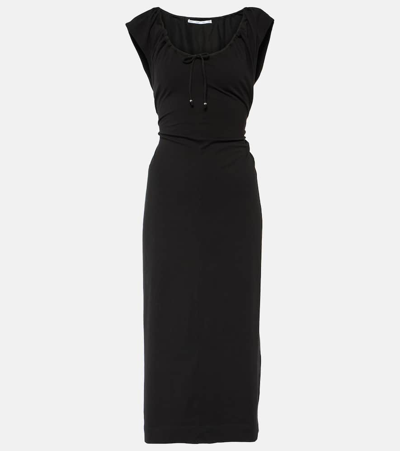 Proenza Schouler White Label Nina Cotton-blend Midi Dress In Black