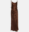 Acne Studios Wrap Midi Dress In Brown