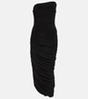 Norma Kamali Diana Ruched One-shoulder Maxi Dress In Black