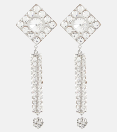 Alessandra Rich Crystal-embellished Clip-on Earrings In Crystal,clear