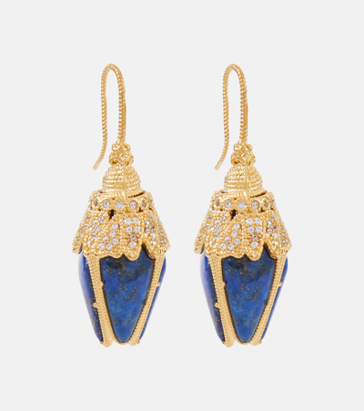 Zimmermann Bloom Gold-plated Drop Earrings In Blue