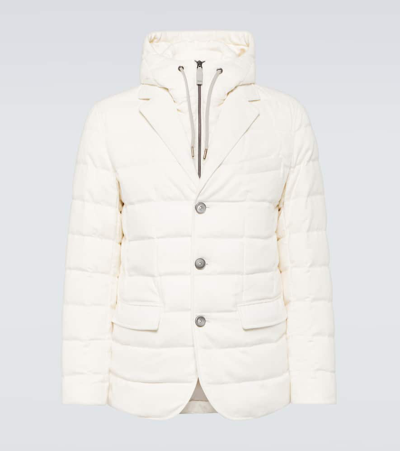 Herno Silk And Cashmere Down Jacket In White
