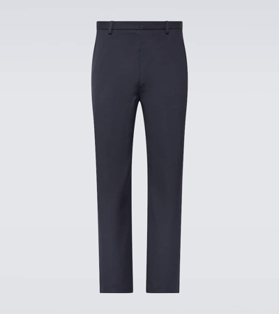 Acne Studios Prop Wool-blend Straight Trousers In Blue