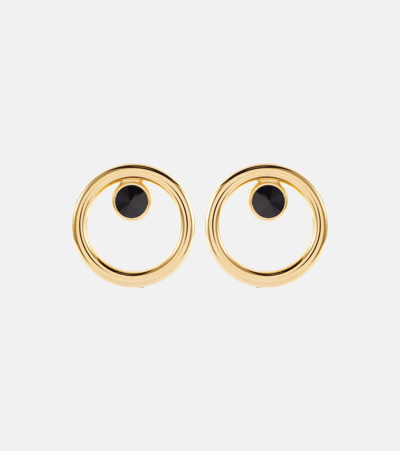 Alessandra Rich Embellished Hoop Clip-on Earrings In Gold