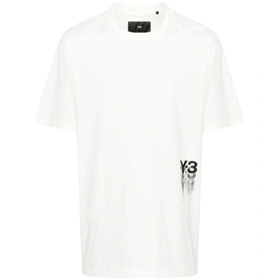 Y-3 Blur Logo T-shirt In White
