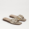 Sam Edelman Irina Slide Sandal Gold Leaf Leather In Gold