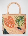 Rafe Tasha Plant Beaded Top-handle Bag In Apricot Multi