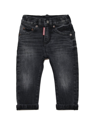 Dsquared2 Kids New Born Logo Patch Jeans In Black