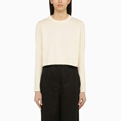 Loulou Studio Ivory Cotton Crew-neck Jumper In White