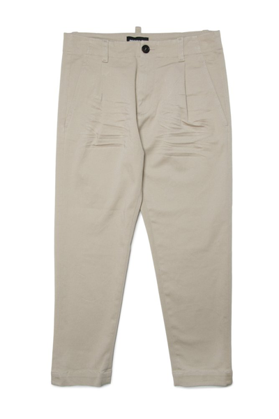 Dsquared2 Kids Logo Patch Tapered Jeans In Beige