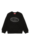 Diesel Boys Nero Kids Logo-embossed Relaxed-fit Cotton-jersey Sweatshirt 6-16 Years In Black