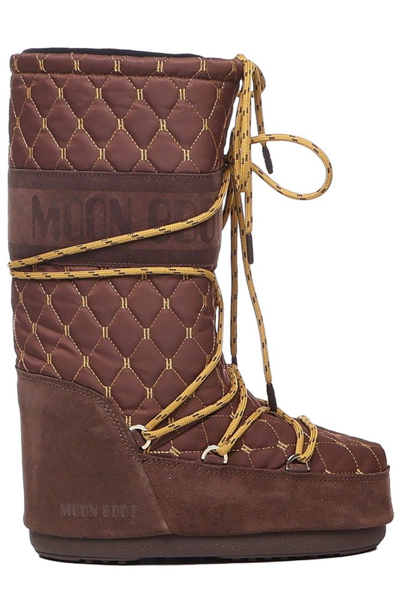 Moon Boot Icon Quilted Lace In Brown