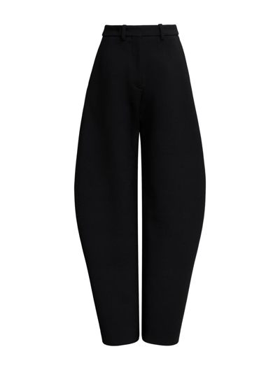 Alaïa Rounded Wool Wide-leg Trousers In Black