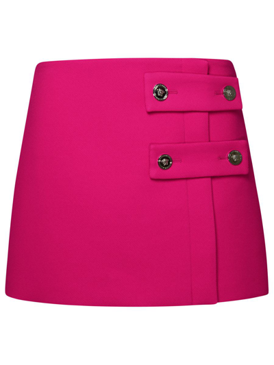 Versace Fuchsia Silk Blend Miniskirt In Fucsia