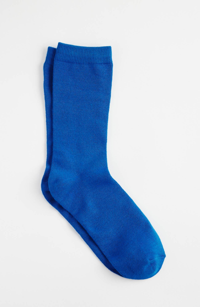 Jjill J.jill Rayon From Bamboo-blend Crew Socks In Royal Blue