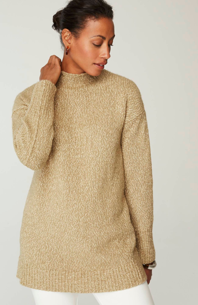 Jjill J.jill Pure Jill Slub-textured Seamed Sweater In Malt,barley