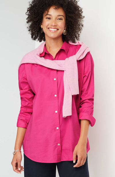 Jjill J.jill Button-front Relaxed Tunic In Fuchsia