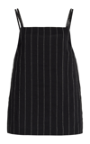 Loulou Studio Eos Pinstriped Top In Black