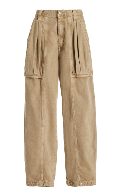 Agolde Fraser Tapered Denim Trousers In Brown