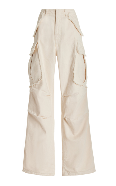Darkpark Vivi Cotton Wide-leg Cargo Pants In White