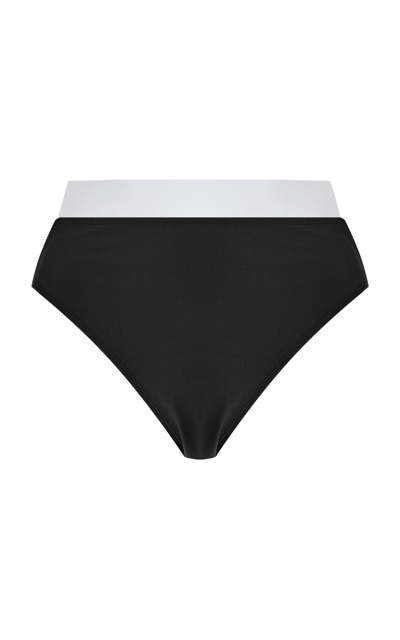 Stylest Sculpting High-rise Bikini Bottom In Black,white