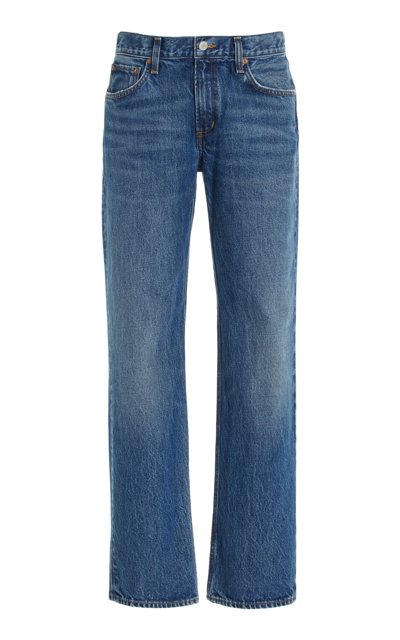 Agolde Amber Low-rise Straight-leg Jeans In Medium Wash