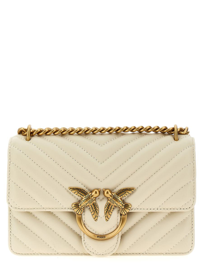 Pinko Foldover Quilted Shoulder Bag With Chain Strap In White