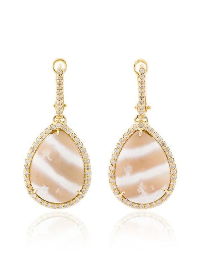Kimberly Mcdonald Diamond And Stone Drop Earrings In Metallic