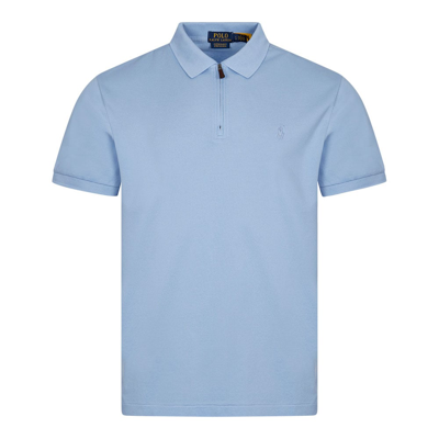Polo Ralph Lauren Zip Polo Shirt In Blue