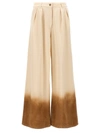 Alanui Bright Hues Wide Cotton Denim Jeans In Beige