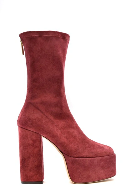 Paris Texas Woman Ankle Boots Brick Red Size 10 Calfskin In Burgundy